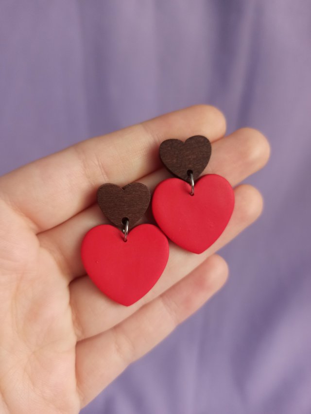 Kolczyki z gliny polimerowej serca