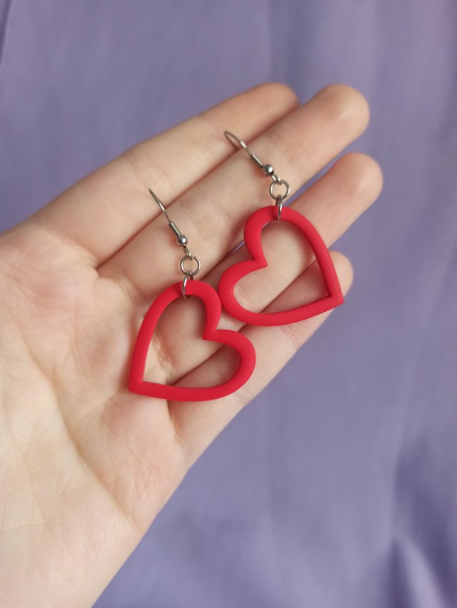 Kolczyki z gliny polimerowej ramki serca