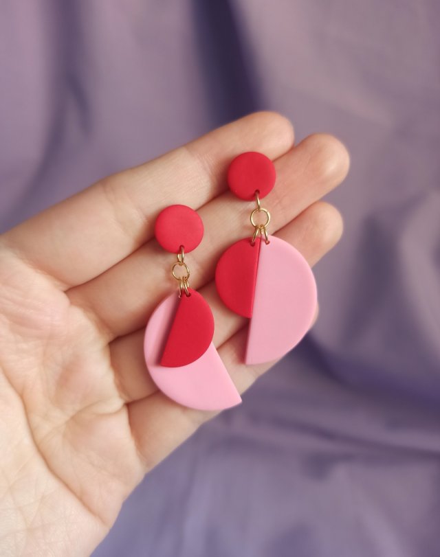 Kolczyki z gliny polimerowej półkola