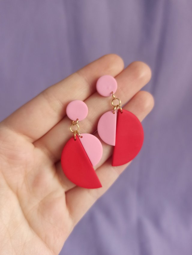 Kolczyki z gliny polimerowej półkola