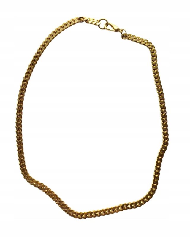 Łańcuszek męski solidny pancerka stal gold I