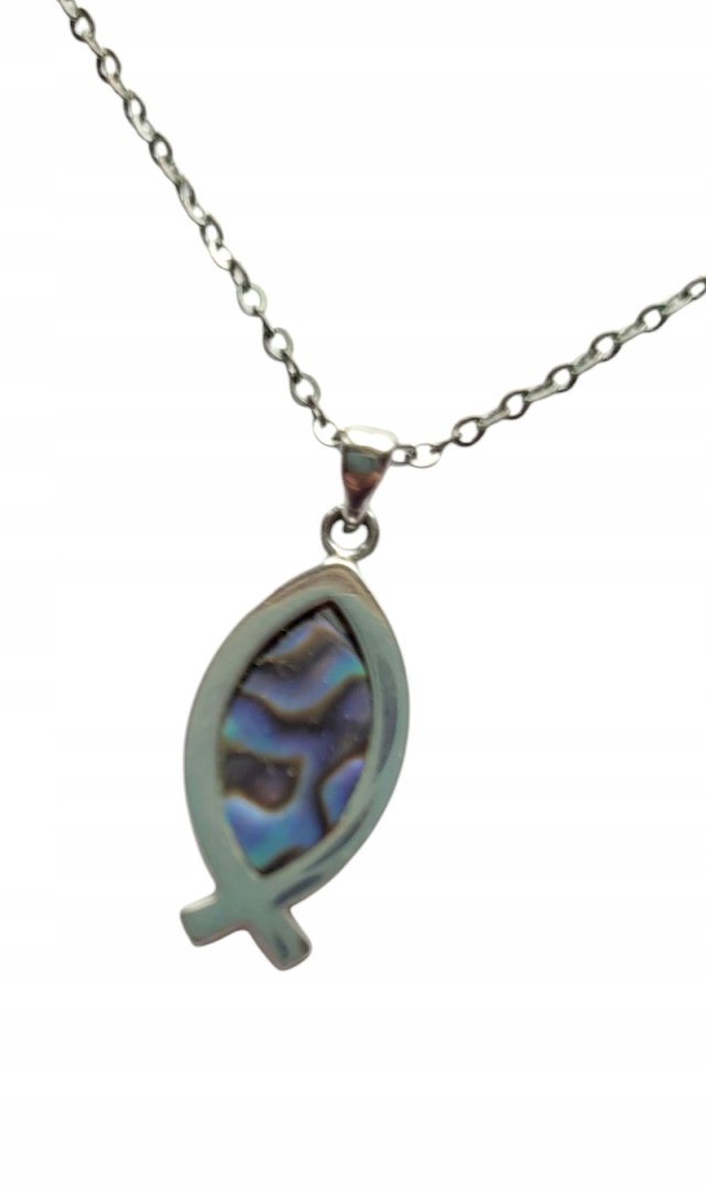 Wisiorek  chrześcijański znak perłowa ryba