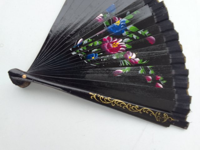 HISZPAŃSKI WACHLARZ RĘCZNIE MALOWANY VINTAGE