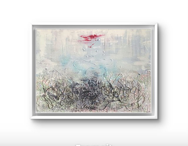 Struktury - Przesilenie (Structures – Solstice 50x70) - oryginalny obraz strukturalny na płótnie, abstrakcja, textured painting,abstract canvas wall a