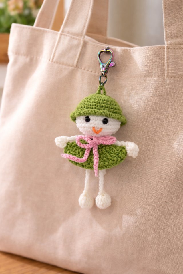 Szydełkowa laleczka - brelok