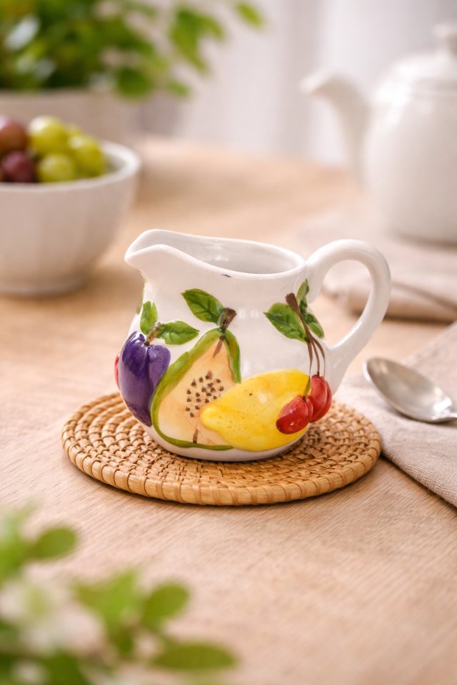 Owocowy dzbanuszek ceramiczny