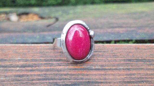 Mocny róż - pierścionek regulowany