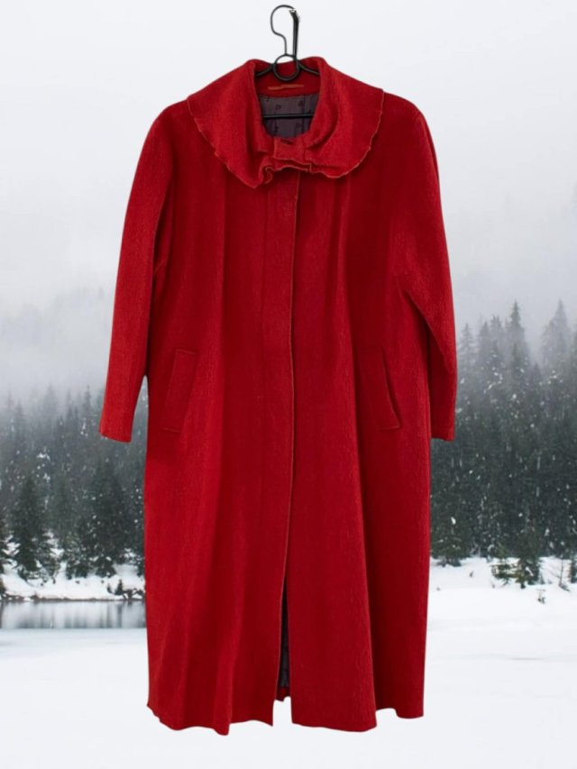 Modena Poznań Polska Czerwony płaszcz MIDI kapsułkowy Model kolekcjonerski Prototyp Vintage  - rozmiar 44-48