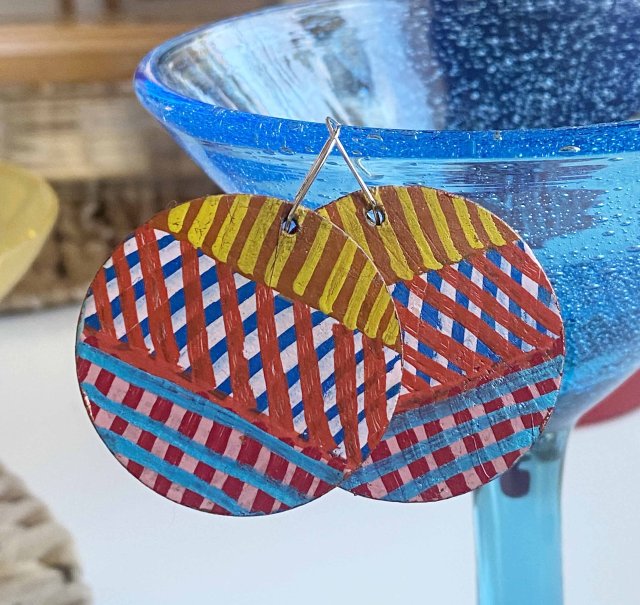 Kolczyki etno-graficzne 03