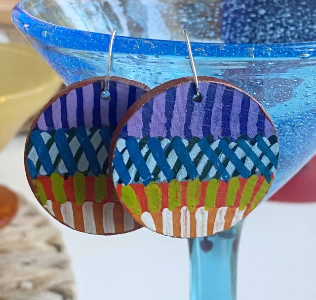 Kolczyki etno-graficzne 04