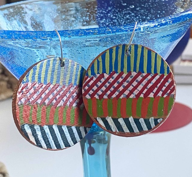 Kolczyki etno-graficzne 05