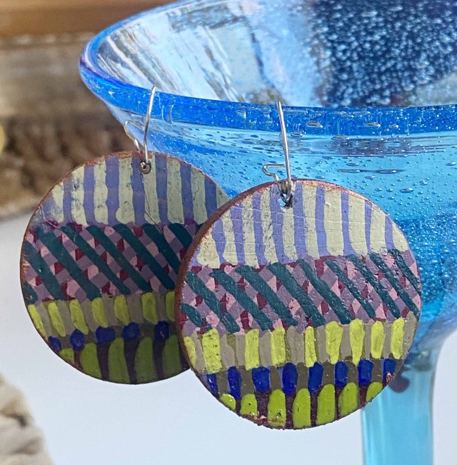 Kolczyki etno-graficzne 06