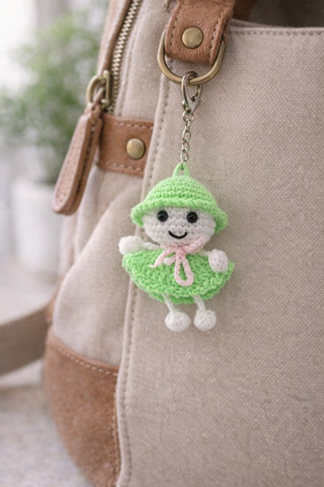 Szydełkowa laleczka - brelok
