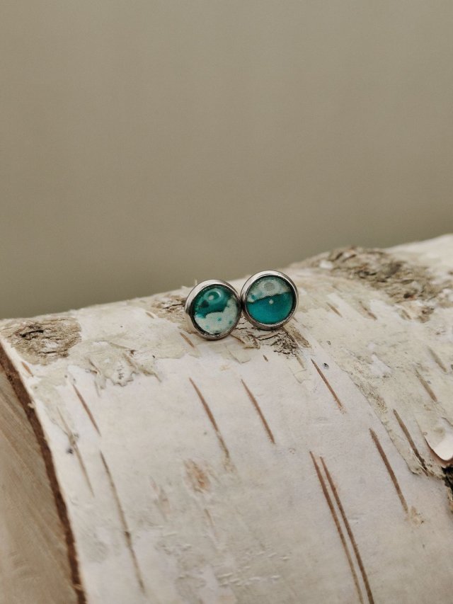 Turkusowa Głębia – Kolczyki Sztyfty