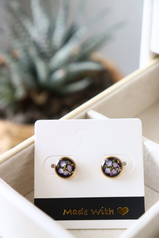 Mini kolczyki "Cień Lawendy"