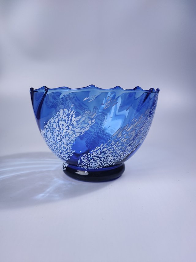 Kobaltowa misa dekoracyjna PRL, lata 70/80
