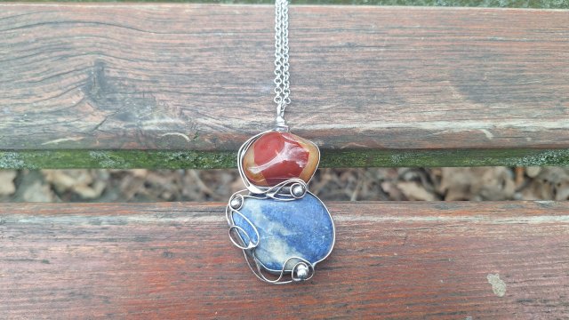 Sodalit z agatem - wisiorek