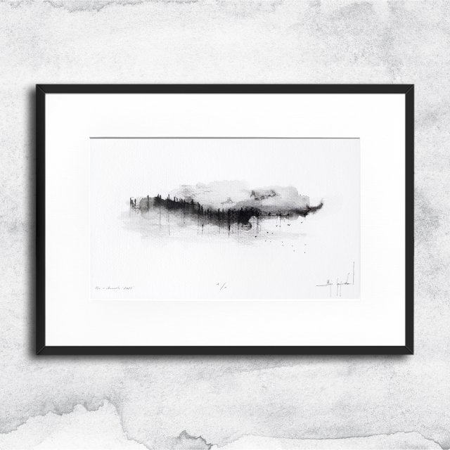 Unikat - tusz i akwarela w oprawie (nr4)