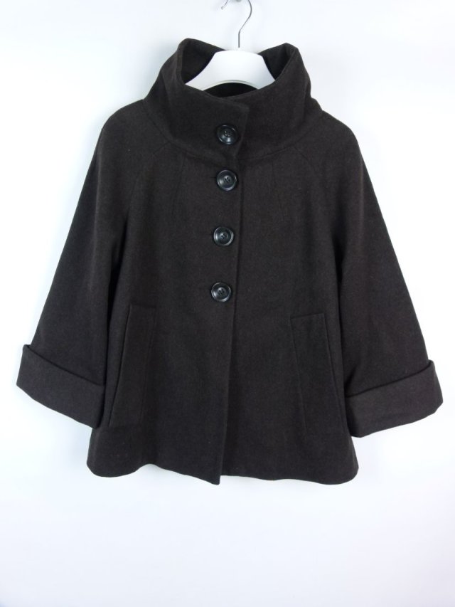 ZARA Basic flauszowy trapezowy płaszczyk brąz - L mex.30