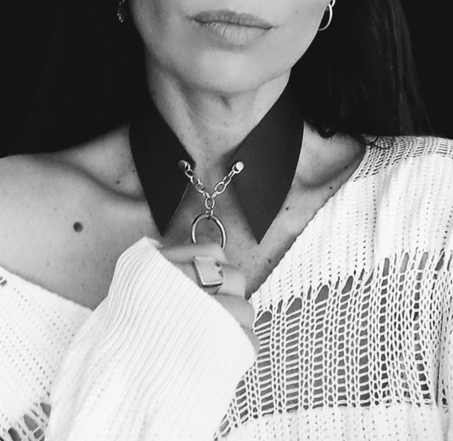 Skórzany kołnierzyk upcycling skóra naturalna