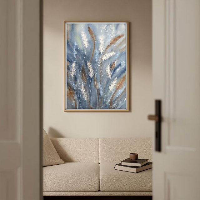 Trawy . Oryginalna akwarela A3