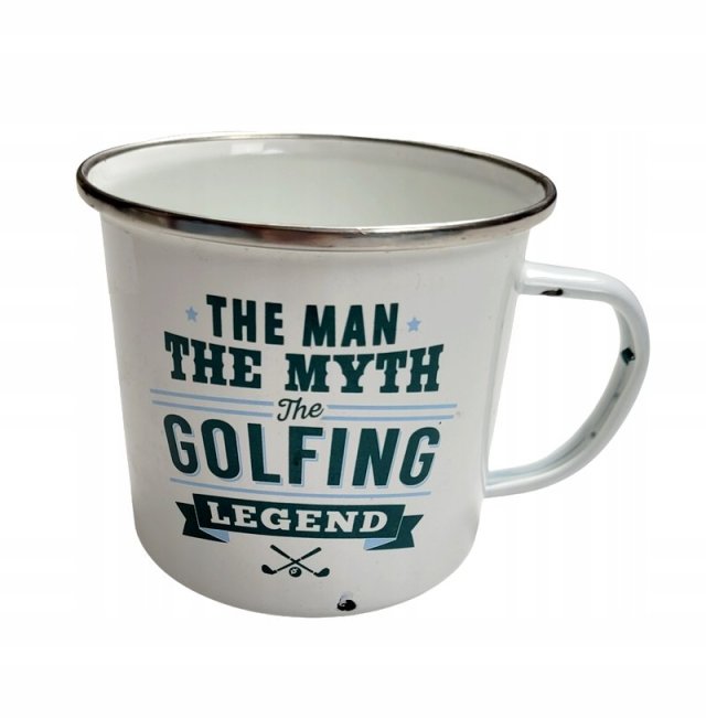 GOLFING Emaliowany metalowy kubek napisy VINTAGE