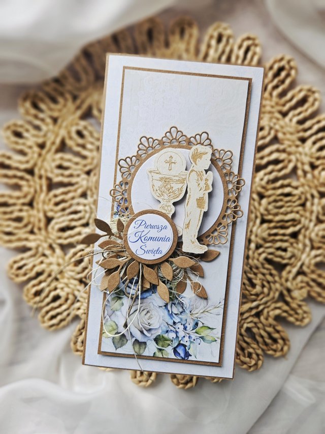 Kartka komunijna dla chłopca