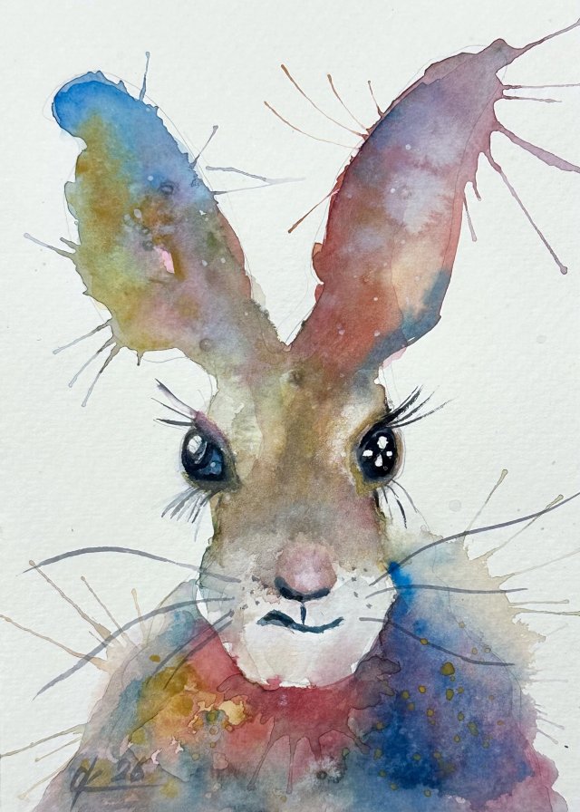 Zajączek wielkanocny Original Akwarela A5