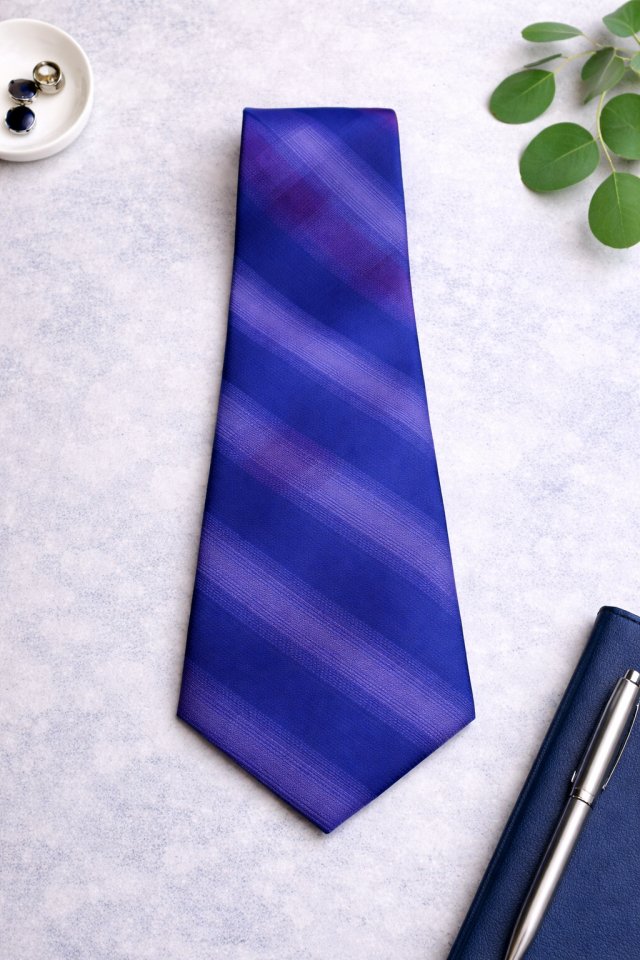 Niebieski krawat w paski – klasyczna elegancja w stylu vintage