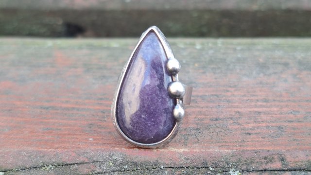 Lepidolit - pierścionek regulowany