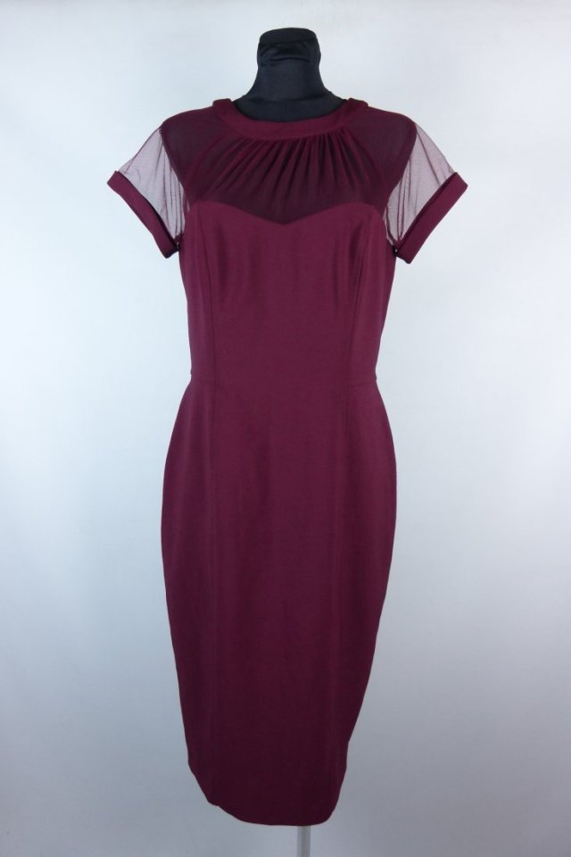 Maggy London ołówkowa sukienka midi burgund 16 / 42