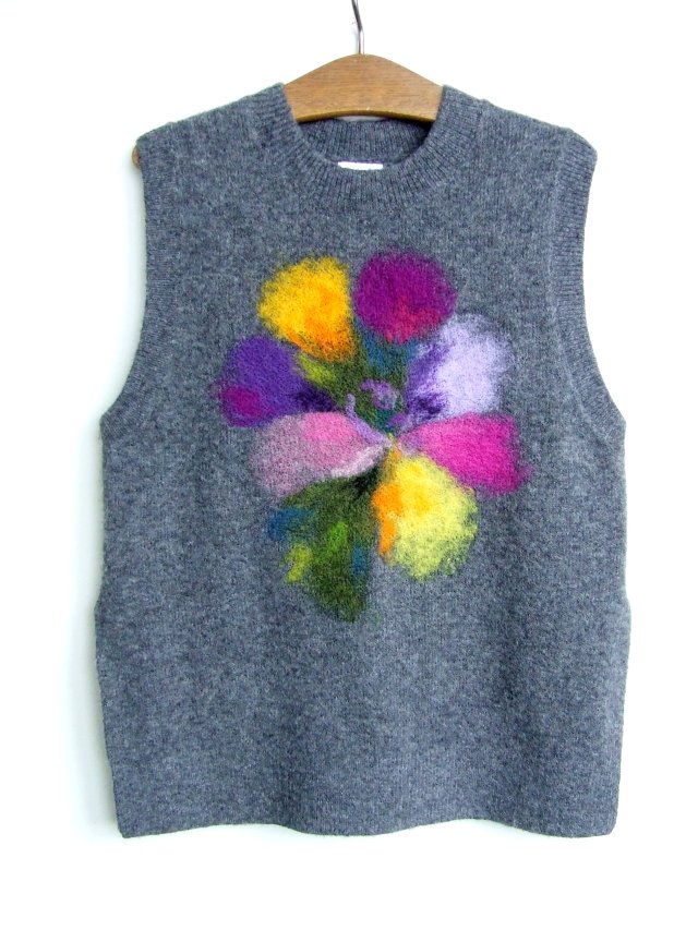 klasyczna grafitowa kamizelka z wełną S