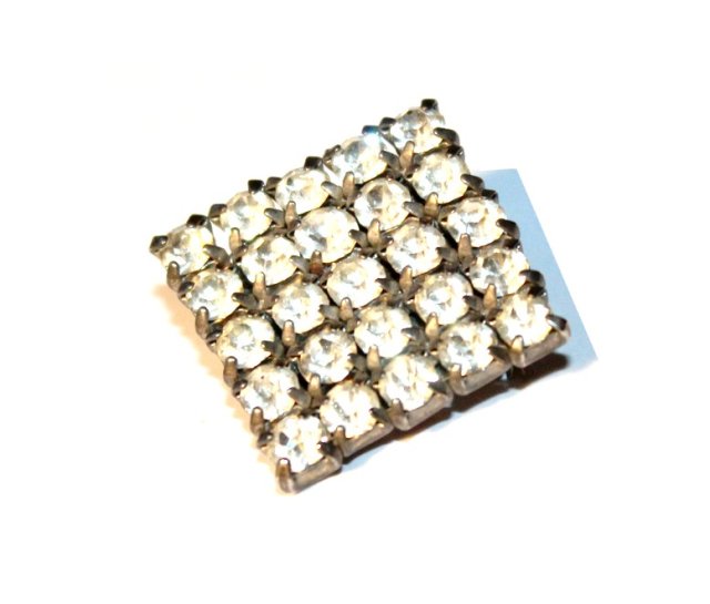 piękna  BROSZKA kwadrat szkiełka glamour