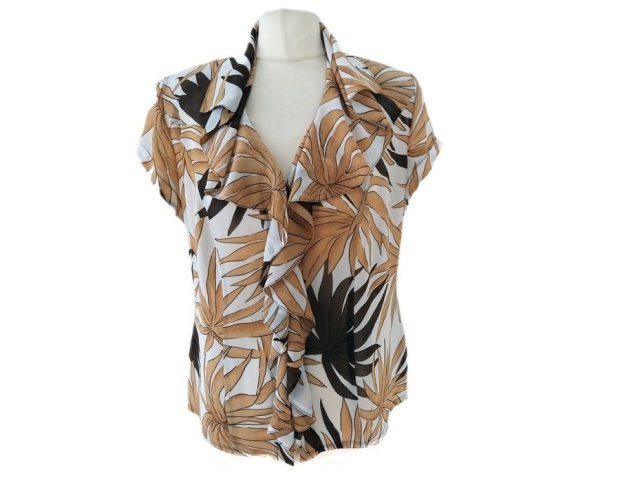 Edgar Vos - bluzka z falbaną przy dekolcie