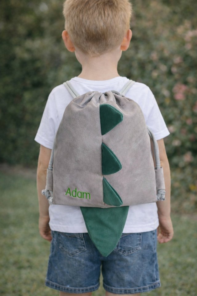 Worek dla chłopca z imieniem do przedszkola dinosaur żłobka personalizacja wielkanoc