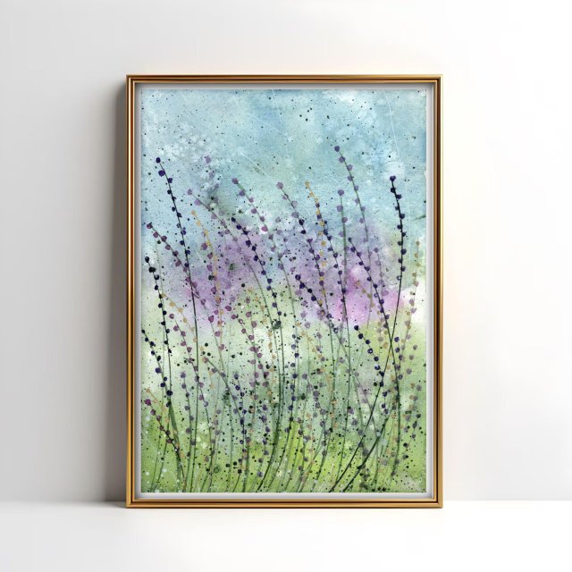 Oryginalna akwarela A4. Łąka