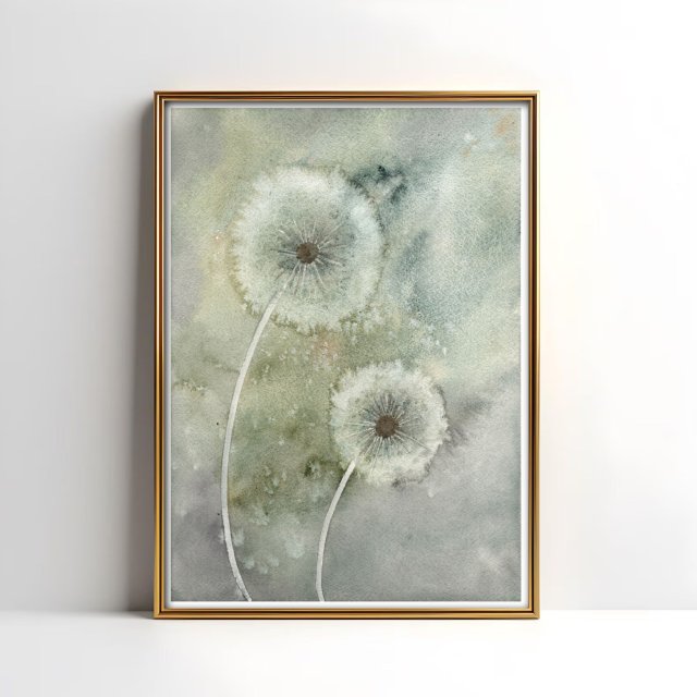 Oryginalna akwarela A4. Dmuchawce