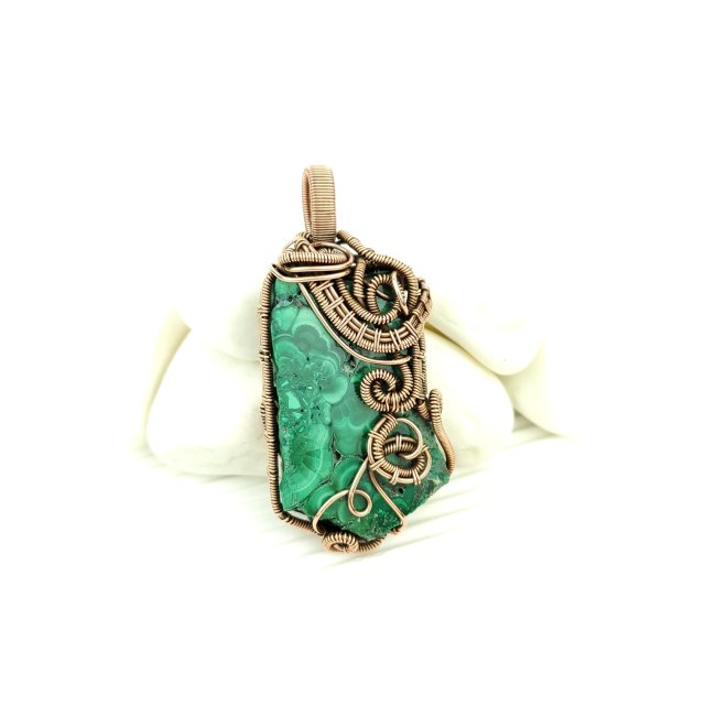 Dwustronny wisior z malachitem