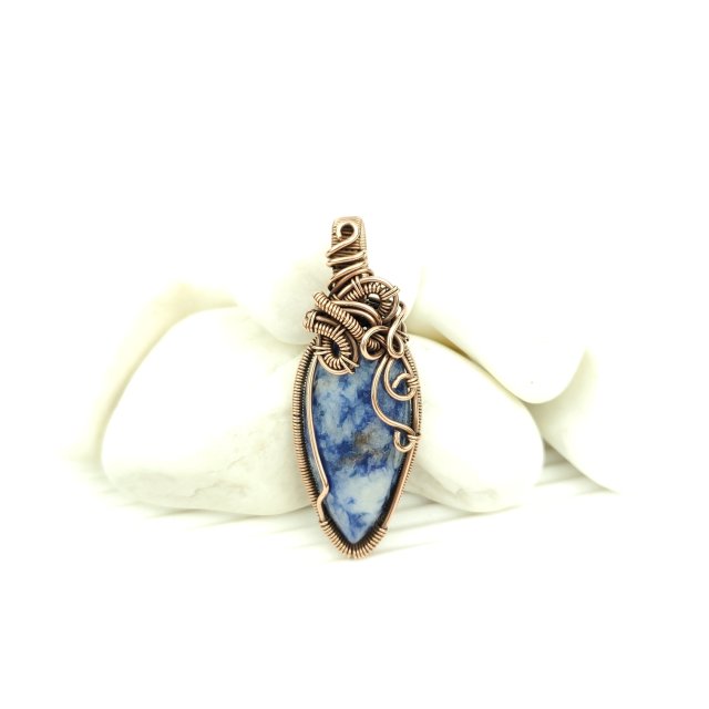 Sodalit wisiorek wire wrapping