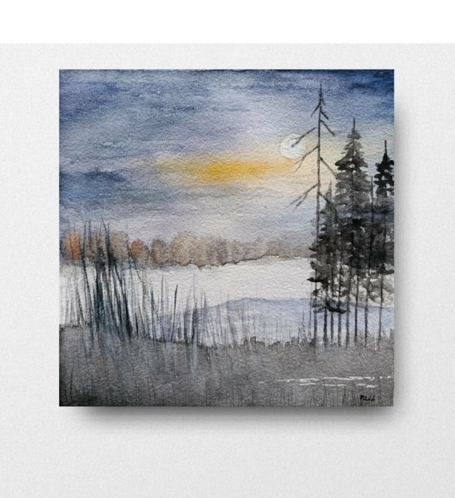 Pejzaż - obraz  akwarela