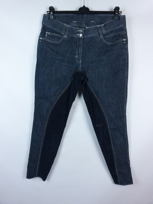 HKM dżinsowe spodnie bryczesy cyrkonie / 48