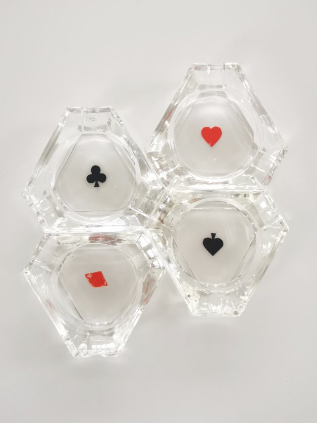 Zestaw popielniczek brydżowych PRL