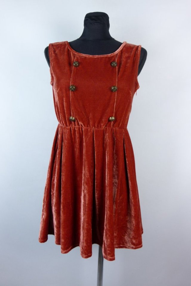 Goldie London welurowa krótka sukienka welur / M