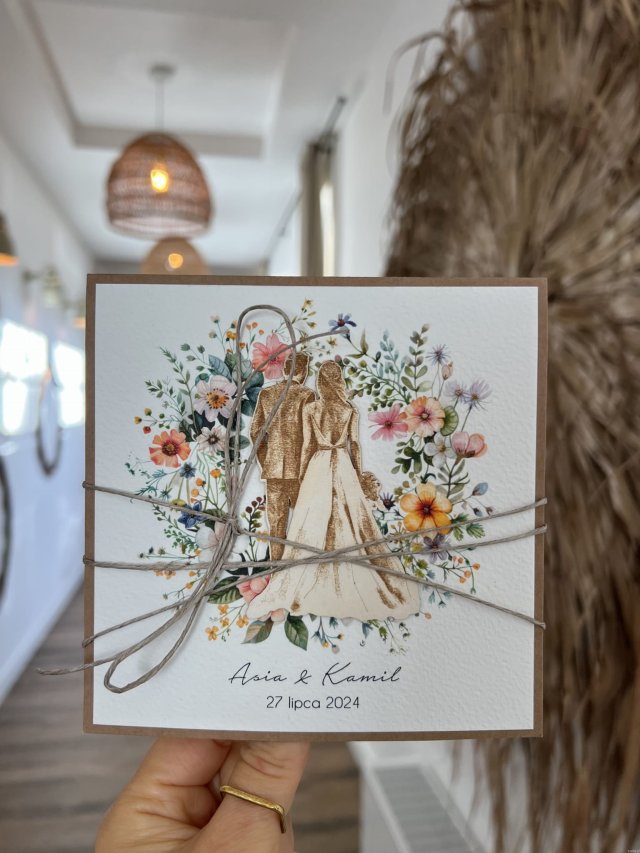 Kartka na ślub ślubna z personalizacją i życzeniami