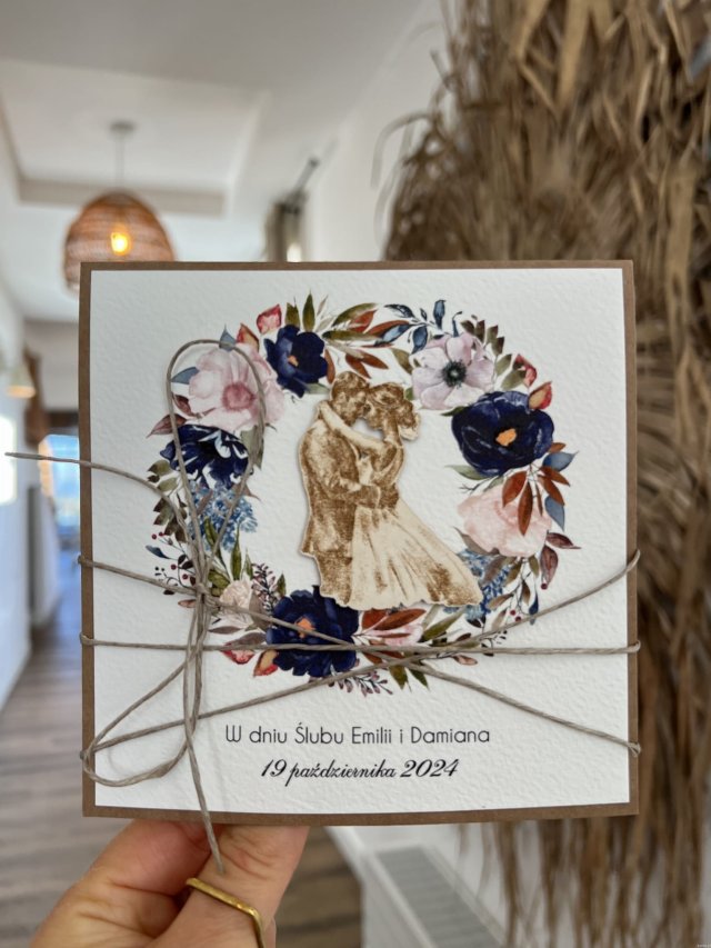 Kartka na ślub ślubna z personalizacją i życzeniami