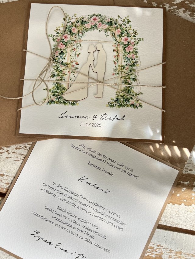 Kartka na ślub ślubna z personalizacją i życzeniami