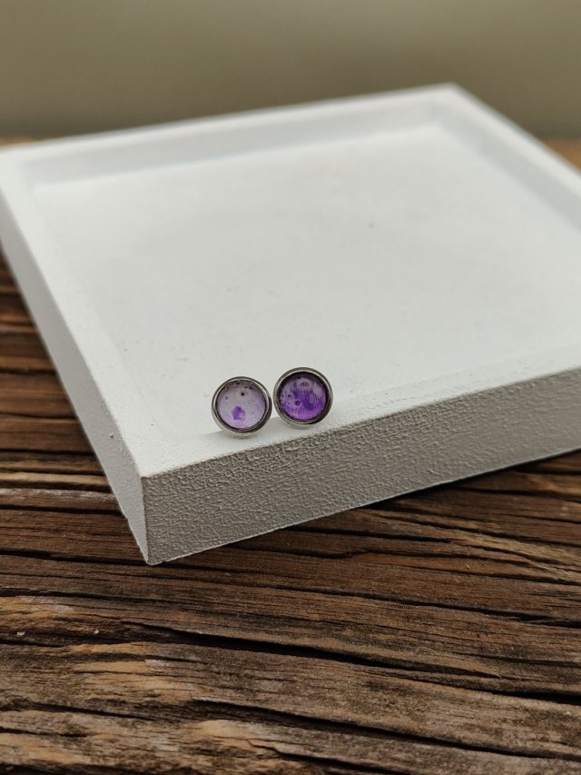 Kolczyki sztyfty Fioletowa Mgławica