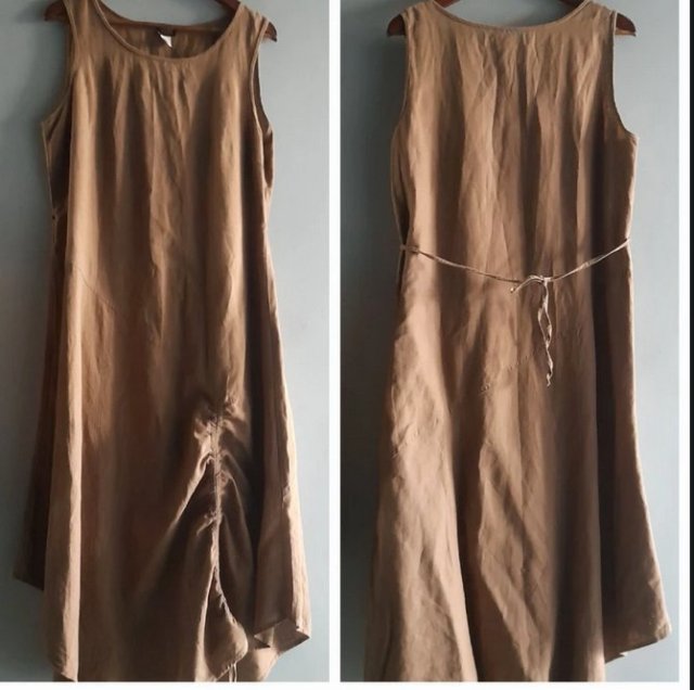 Lniana długa sukienka