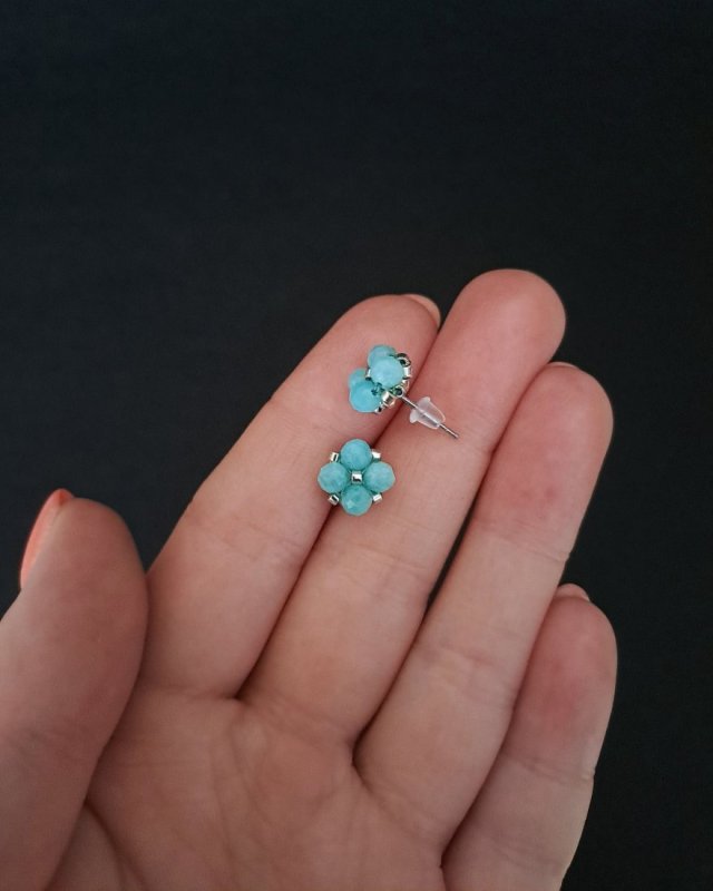Delikatne Kolczyki Sztyfty - Amazonit