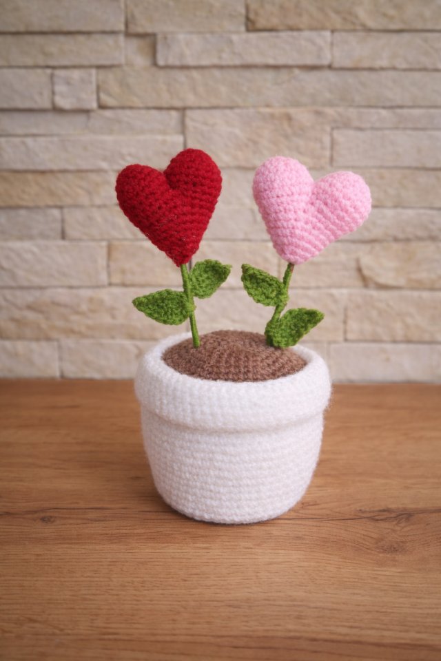 Serca w doniczce ozdoba dekoracja